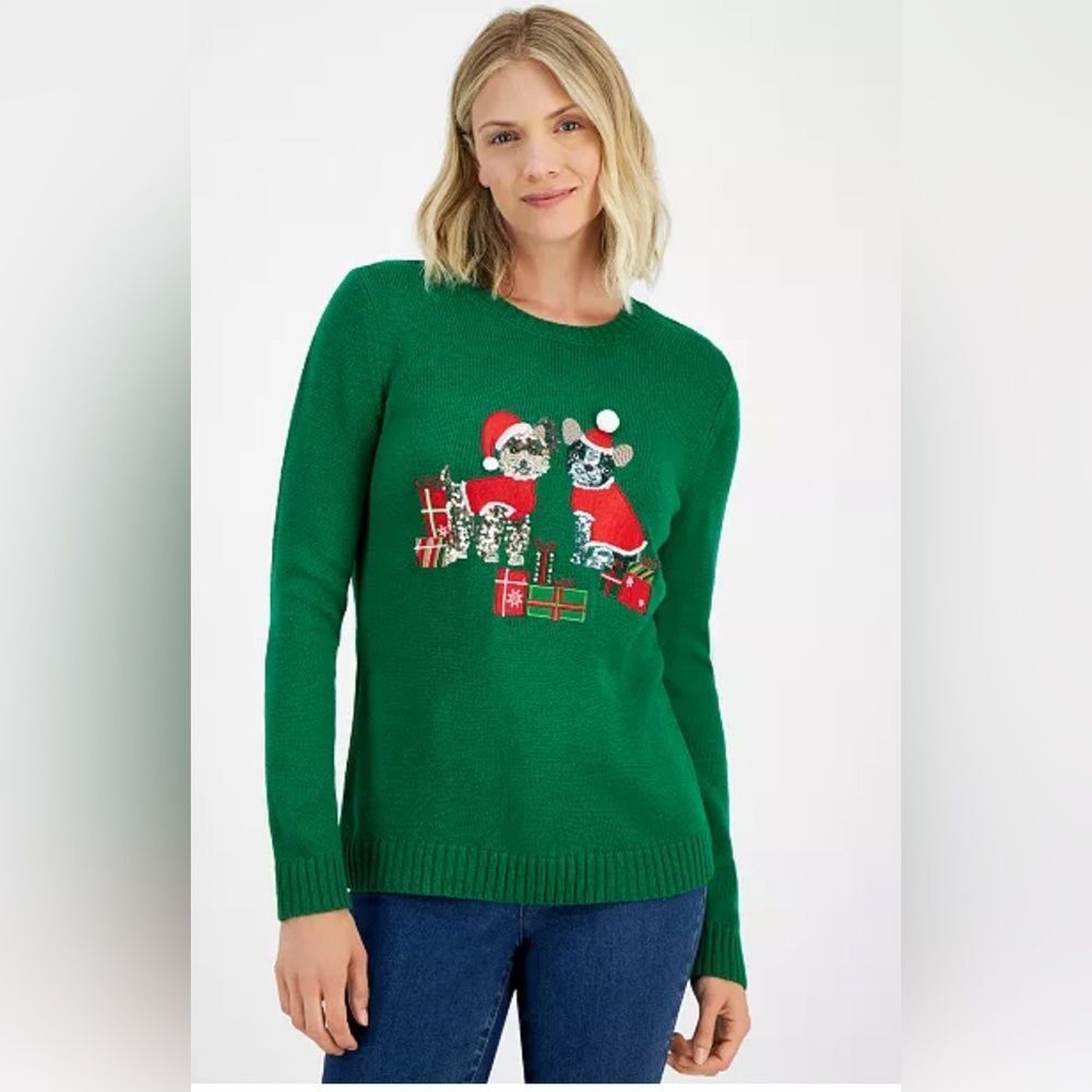 Holiday Lane Petite Puppy Love Sweater